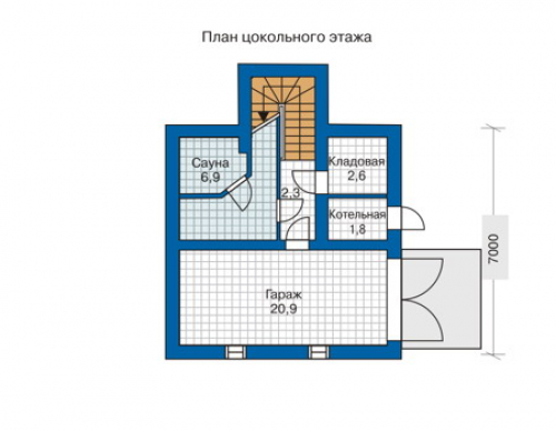 План цокольного этажа дома 10-40