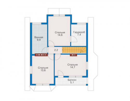 План мансардного этажа дома 10-52
