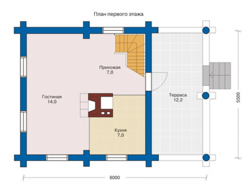 План первого этажа дома 10-77