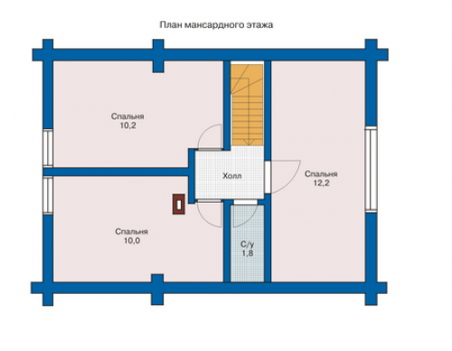 План мансардного этажа дома 10-77