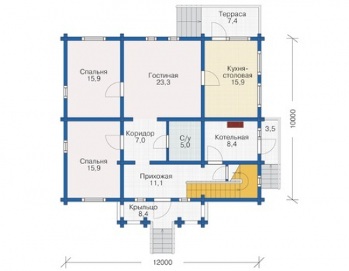 План первого этажа дома 12-27
