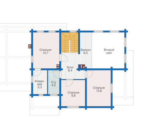 План мансардного этажа дома 12-42