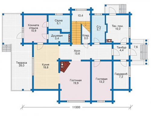 План первого этажа дома 12-60