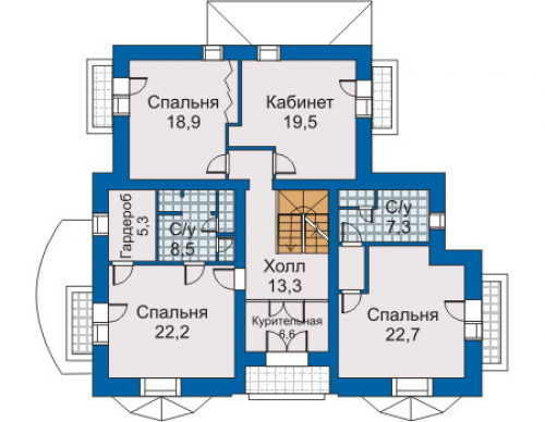План второго этажа дома 30-24