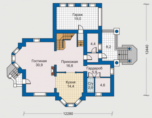 План первого этажа дома 30-37
