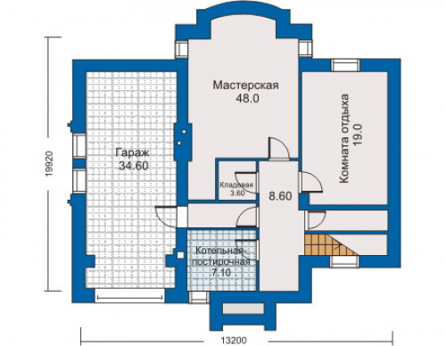 План цокольного этажа дома 30-43