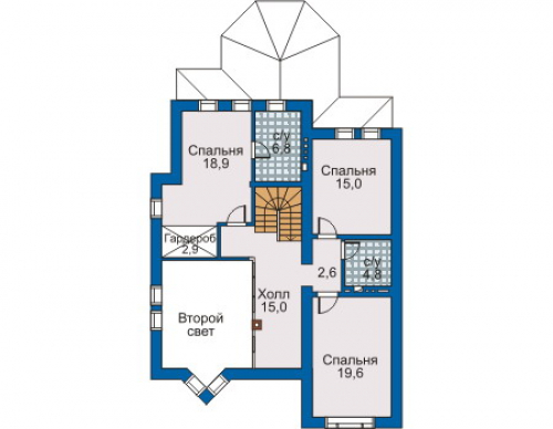 План второго этажа дома 30-65