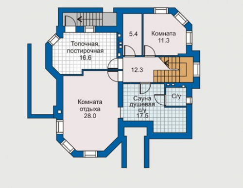 План цокольного этажа дома 30-70