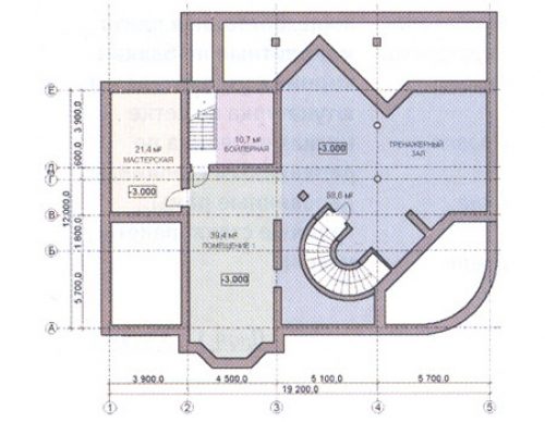План цокольного этажа дома 31-07
