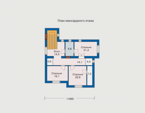 План мансардного этажа дома 31-38