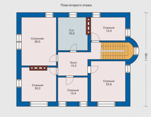 План второго этажа дома 31-42