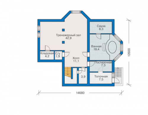План цокольного этажа дома 31-54