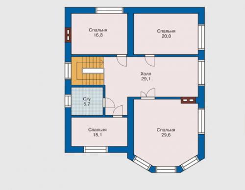 План второго этажа дома 31-63