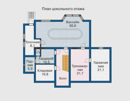 План цокольного этажа дома 31-75