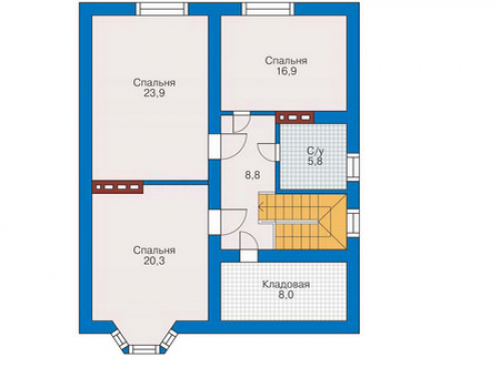 План мансардного этажа дома 31-90