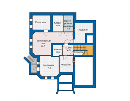 План цокольного этажа дома 32-00