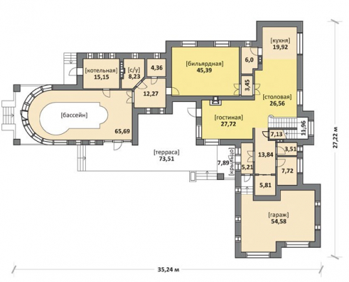 План первого этажа дома 32-45