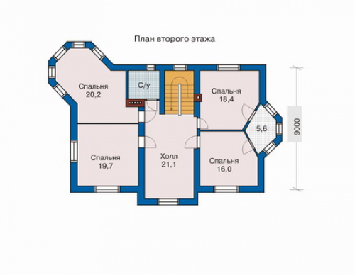 План второго этажа дома 32-49