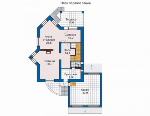 План первого этажа дома 32-58