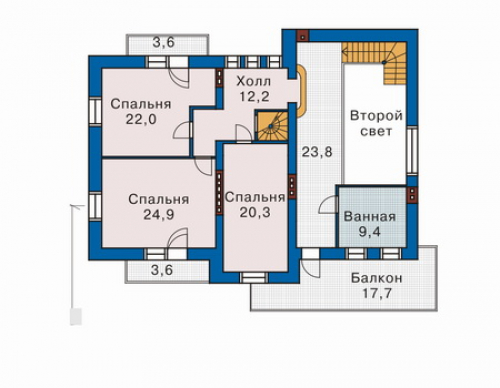 План второго этажа дома 32-81