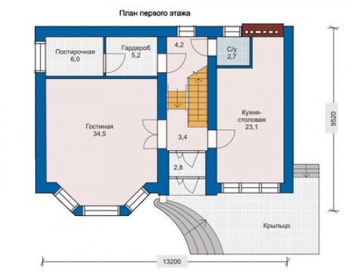 План первого этажа дома 32-98