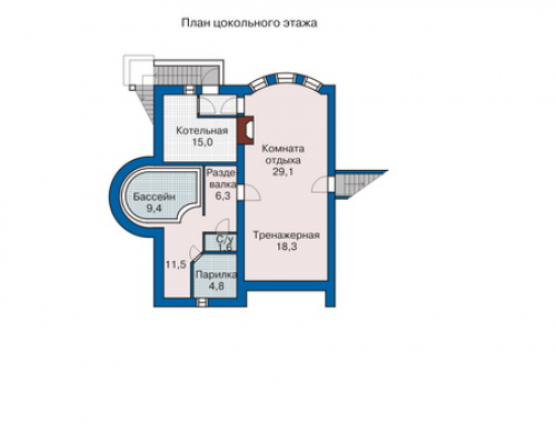 План цокольного этажа дома 33-44