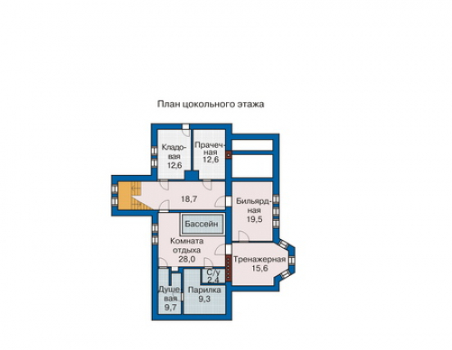 План цокольного этажа дома 33-48