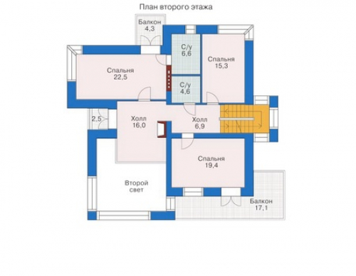 План второго этажа дома 33-62