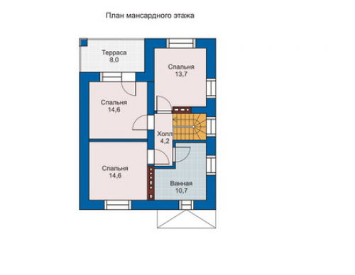 План мансардного этажа дома 33-83
