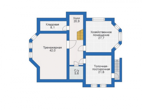 План цокольного этажа дома 35-04