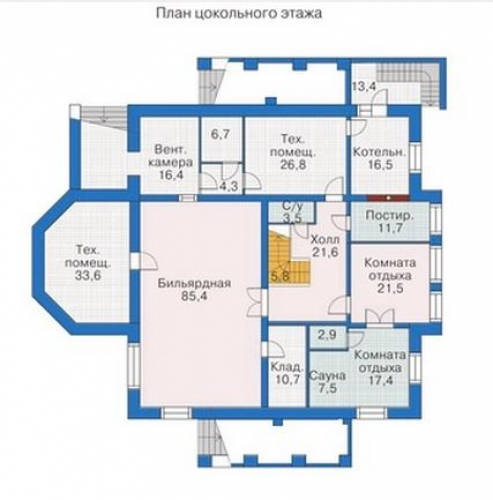 План цокольного этажа дома 35-26