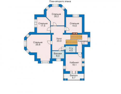 План второго этажа дома 35-36