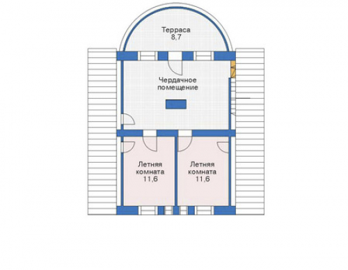 План мансардного этажа дома 35-44