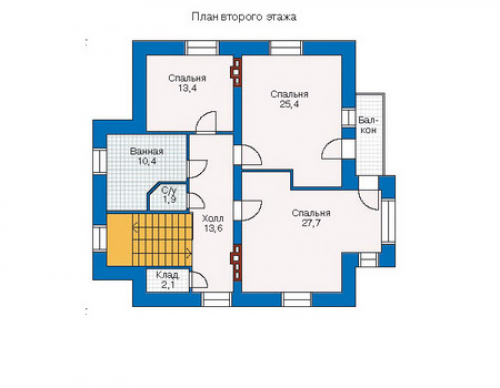 План второго этажа дома 35-63