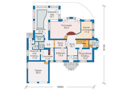План первого этажа дома 35-64