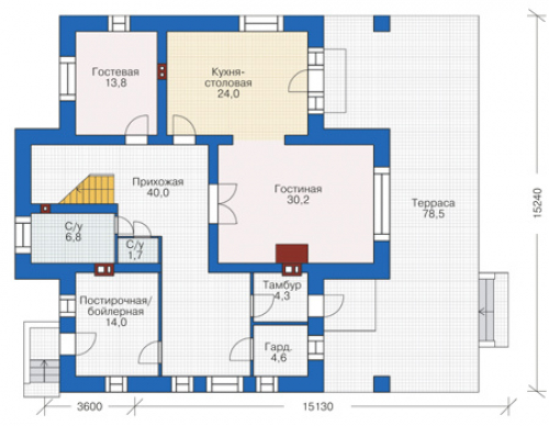 План первого этажа дома 38-75