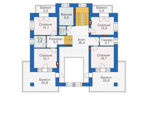 План второго этажа дома 38-82