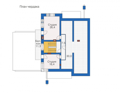 План мансардного этажа дома 38-83