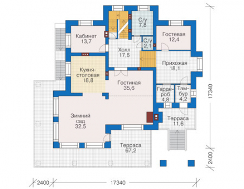 План первого этажа дома 39-05
