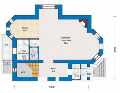 План первого этажа дома 51-28