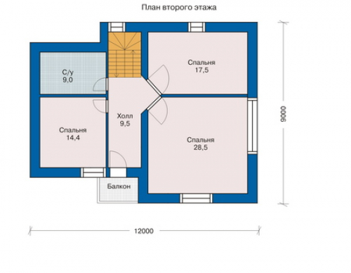 План второго этажа дома 51-48