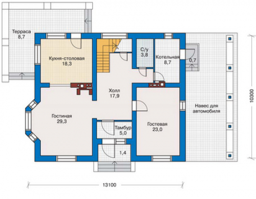 План первого этажа дома 51-75