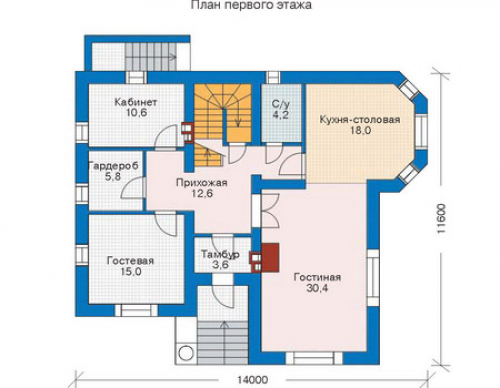 План первого этажа дома 52-36