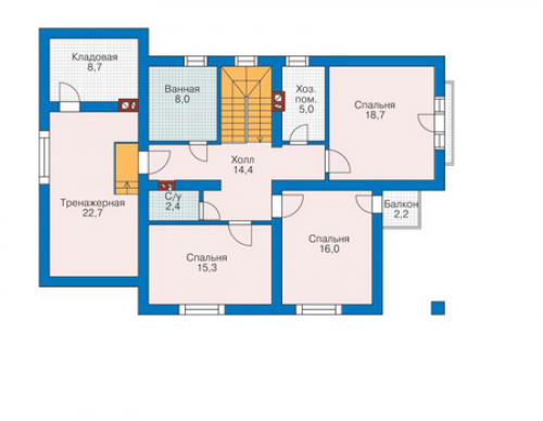 План мансардного этажа дома 52-43