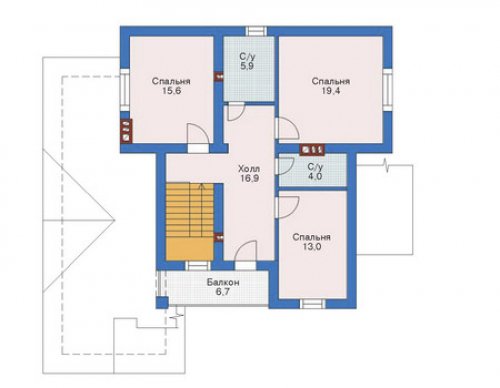 План мансардного этажа дома 52-46