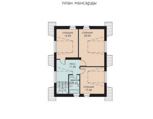 План мансардного этажа дома 52-78