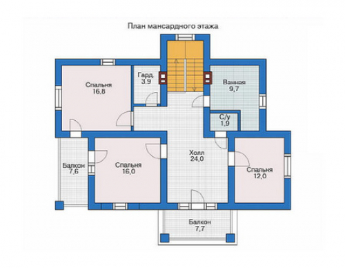 План мансардного этажа дома 53-15