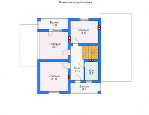 План мансардного этажа дома 53-56
