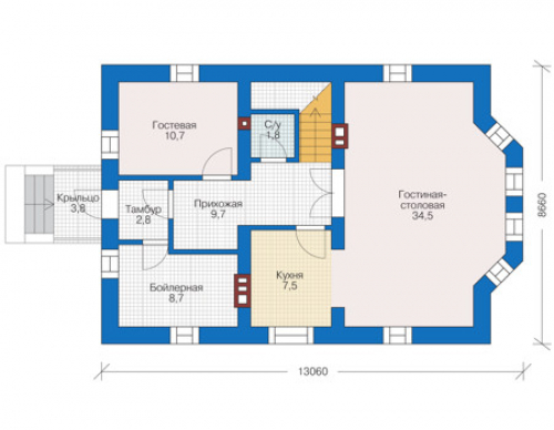 План первого этажа дома 55-92