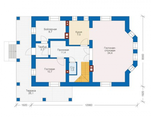 План первого этажа дома 56-11